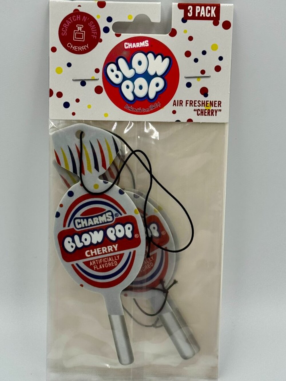3 Charms Blow Pop Cherry Scented Car Air Fresheners